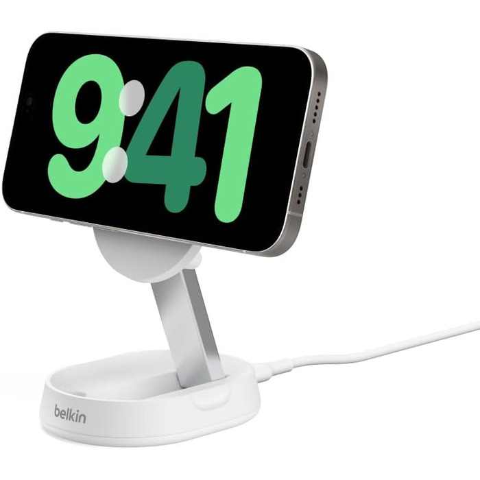 Белкін BoostCharge Pro індукційна зарядка 15W, Qi2, сумісна з MagSafe, для iPhone 16/15/14/13/12, з 20W адаптером живлення