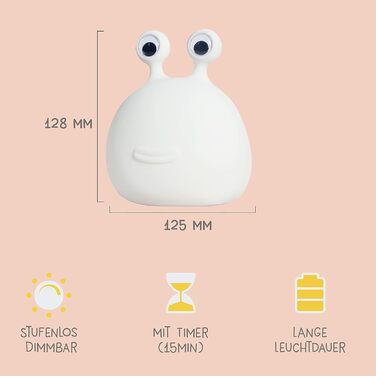 Дитячий LED нічник MegaLight з RGB-підсвіткою, диммером і таймером, сенсорне керування, нічна лампа для дитячої кімнати, USB, Momo Moon, без дрібних деталей