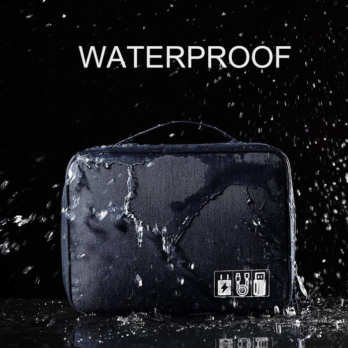 Органайзер для кабелів OrgaWise: універсальна сумка-еко-органайзер для аксесуарів (3-шари, сірий/блакитний)