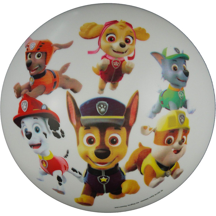Дитяча стельова лампа Paw Patrol, пластик, E27, 36 см, для дітей, Маршал, Чейз, Скай