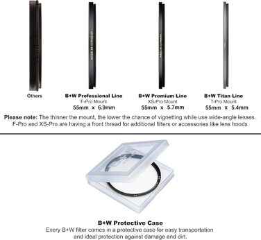 Фільтр B&W 010 UV-Haze- und Schutz-Filter 55mm T-Pro з покриттям Titan-Finish та MRC Nano (16 шарів)