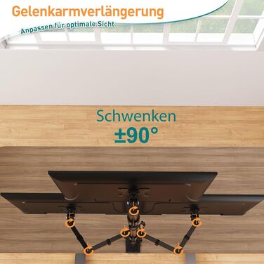 Тримач для моніторів ELIVED EV4013 на 3 монітори, 17-32 дюйми, VESA 75/100mm, регулювання висоти, 80 см