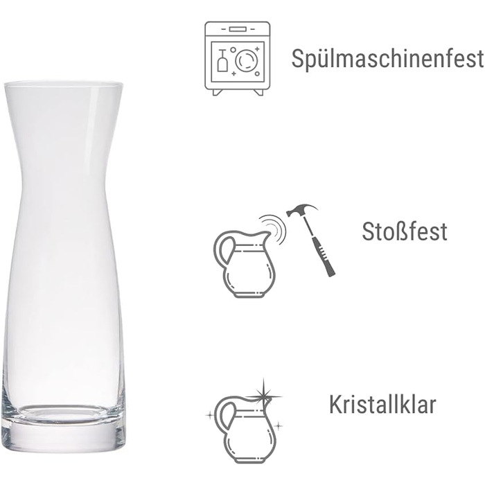 Набір з 6 графинів STÖLZLE LAUSITZ Universal S, 100 мл, кришталеве скло, для напоїв, молока, спиртного, ударостійкі, для посудомийки