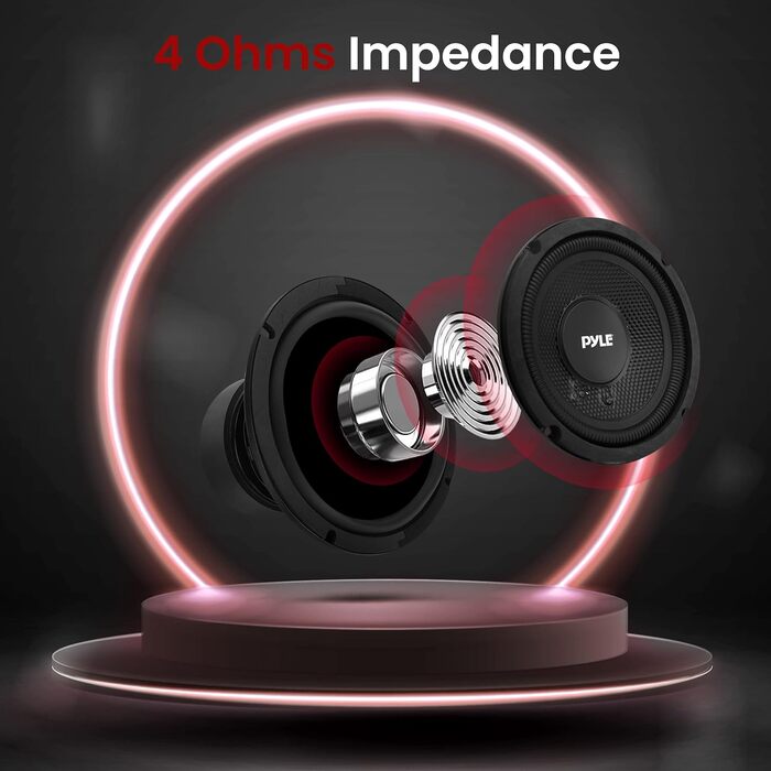Автомобільний сабвуфер Pyle PLMW63 6,5'' 75Вт RMS, 4 Ом, гумова підвіска