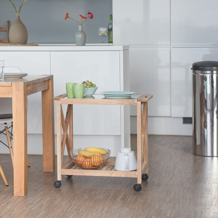 Relaxdays Kitchen Cart made of Walnut Wood
