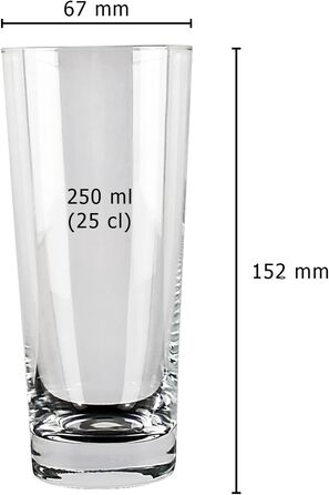 Набір з 6 склянок Sauerland GLAS Sarah об'ємом 700 мл (250 мл - склянка Julia)