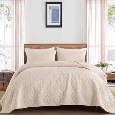 DJY California King Bedding Set with Pillowcases, Oversized, Light Brown, Cream, Lightweight, Soft, Daybed Cover, Quilt, Bedspread, Bedspread, Bedspread, Bedspread, Duvet Cover, Duvet Cover, All Season, (Queen (90