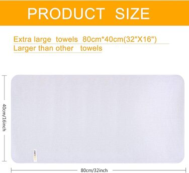 Рушник мікрофібри Sunland: спортивний, для подорожей, 40x80 см, ультрам'який, швидковисихаючий (білий)