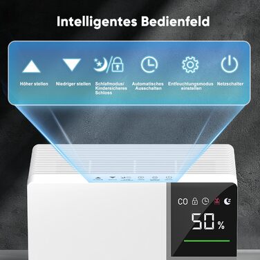 Електричний осушувач повітря Fwoueot 16L/24h для дому: осушувач з компресором для приміщень до 45 м², автоматичне відтанення, 3 режими, таймер 24 години, великий бак 2L, з колесами, для спальні