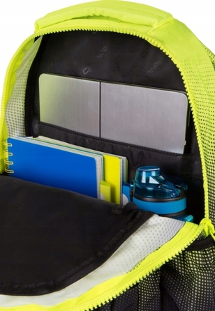 Багатовідсінковий шкільний рюкзак CoolPack, чорний з жовтими та золотистими елементами, 23 л