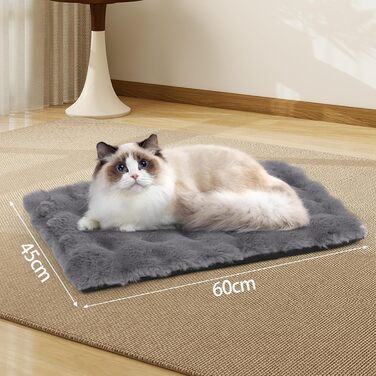 Самогріюча ковдра для тварин Wdmiya 90x60 см, для котів та собак, тепла та миюча, без електроживлення, для подорожей в авто (сірий)