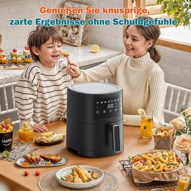 Фритюрниця повітряна Innsky 3.5L, 8-в-1, 1500W з LED-сенсорним екраном, чорна