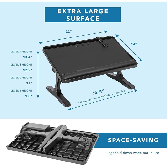 LAPGEAR Підставка для ноутбука з дерева та шкіри з регульованими ніжками, підставкою для зап'ястя, слотом для медіа та вбудованим місцем для зберігання, для ноутбуків до 43.2 см (17 дюймів), чорна
