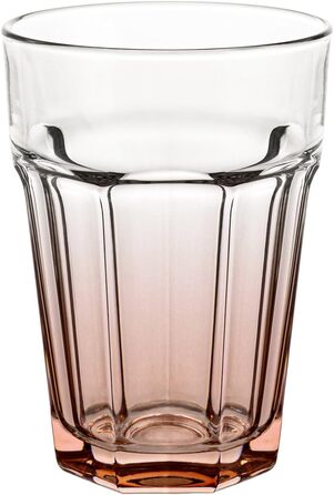 Cocktail Glasses Large Drinking Glasses Cuba Libre Glasses | 425 ml | Set of 6 | Cocktail Highball Water Glass Set Tumblers Retro Design | GIGI Collection | WATERCOLOR OMBRE - Hand Wash