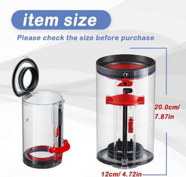 Dyson V10/V11 Dust Bin Replacement for Dyson V10 SV12 Vacuum Cleaner - Large Capacity Accessory, Part No. 969509-01