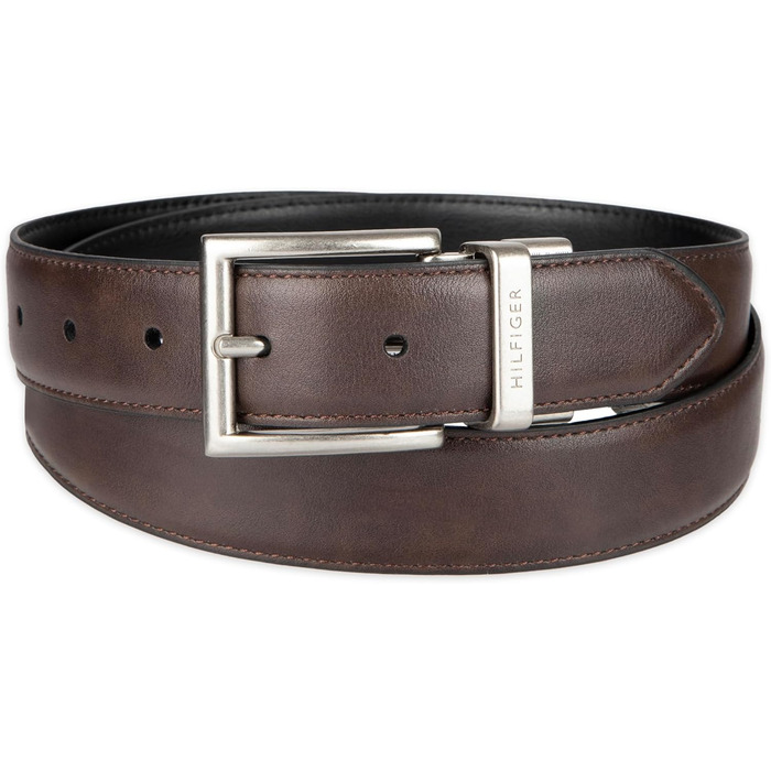 Чоловічий шкіряний ремінь Tommy Hilfiger, колір: коричневий/чорний