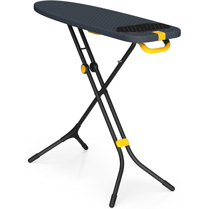 Гладильна дошка Joseph Joseph Glide 135 x 45 см з регулюванням висоти та стійкою до нагрівання поверхнею для прасування, зручне зберігання, 4-шаровий бавовняний чохол (Plus, Чорний/Синій, 110 см)