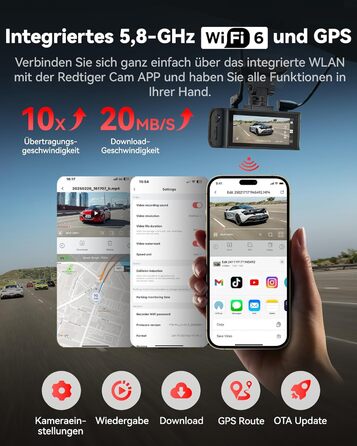 Відеореєстратор REDTIGER F7N Pro 4K, Dual (перед + зад), STARVIS, 64GB, WiFi, GPS, IPS 3.18