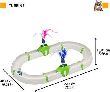 Інтерактивна іграшка для котів Ferplast TURBINE, модульна, з легким м'ячем, 72x40 см