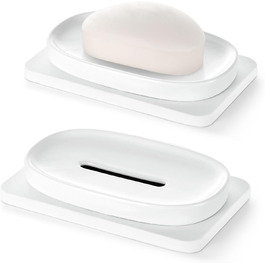 Підставка для мила Shinowa з подвійним шаром та знімним контейнером для води, білий мармур (порожнистий)