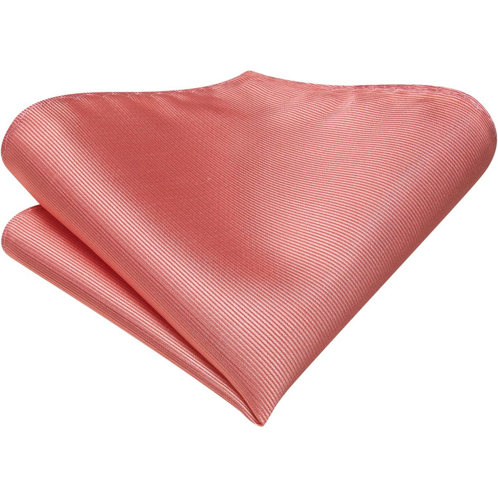 Комплект краваток для чоловіків Hi-Tie: краватка, нагрудна хустинка, кравецькі шпильки, запонки, формальний шовк, для весілля та свят (кораловий)