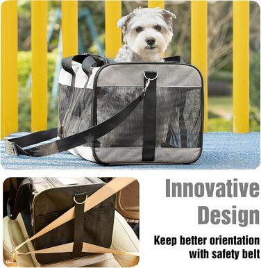 Транспортна переноска для собак та котів HITSLAM, складана, сіра (M)