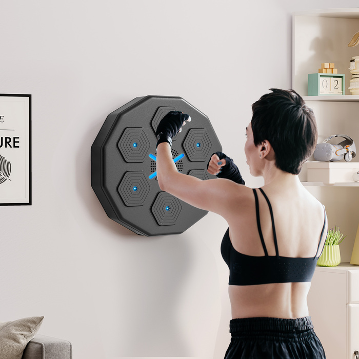 SPORTNOW Електронна Bluetooth-коробка з музикою та світлодіодами, смарт-ціль для дорослих, що кріпиться на стіну, ідеально підходить для домашніх тренувань