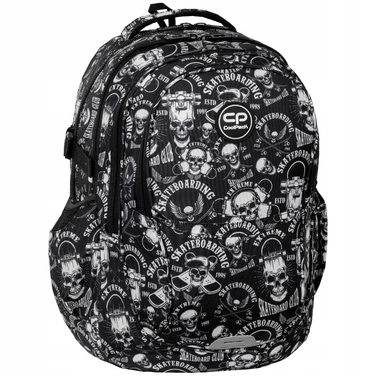 Шкільний рюкзак CoolPack 29 л, багатокамерний, білий/чорний/сірий