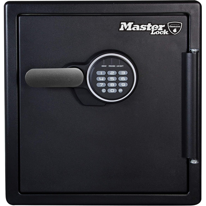 Сейф Master Lock вогнестійкий та водонепроникний з кодовим замком, потрійний захист (пожежа, вода, перевезення), електронний код, 56.6L, 60.3 x 47.2 x 49.1 cm (33L)