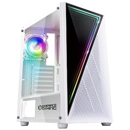 Корпус для ПК Empire Gaming Gamer Crystal ARGB – Білий, середній Tower ATX/Micro ATX/ITX з 3D-дзеркальним ефектом та RGB підсвічуванням