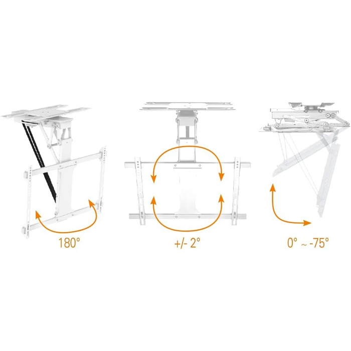 Кронштейн для телевізора на стелю HL47ML моторизований, похилий для LED/LCD 32-75