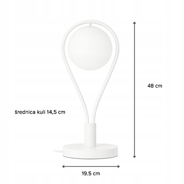 Настільна лампа Ledigo Milano Rosa, біла, 40 Вт