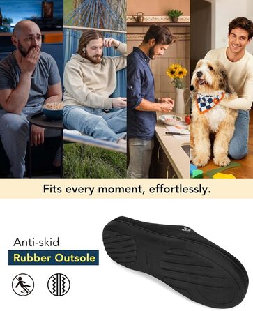 Чоловічі халапи VeraCosy з двокольоровим дизайном, устілка з Memory Foam, 44/45 EU, чорно-сірий, колір: холодний сірий