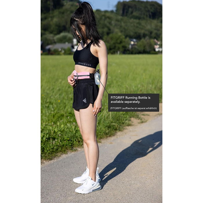 Пояс для телефону Fitgriff® - бігова сумка, поясна сумка, спортивний пояс, біговий ремінь для бігу, спорту, фітнесу. Підходить для смартфонів S–M (62–90 см обхват талії), M-L (85–120 см обхват талії), рожевий колір