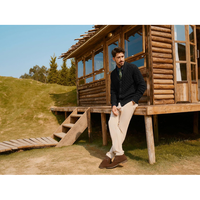 Кардиган чоловічий PJ PAUL JONES з коміром-шарфом, великий в'язання, чорний