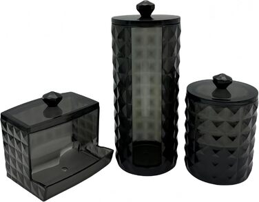 Набір для зберігання ватних дисків та паличок, чорний, для туалетного столика, ванної кімнати, спальні