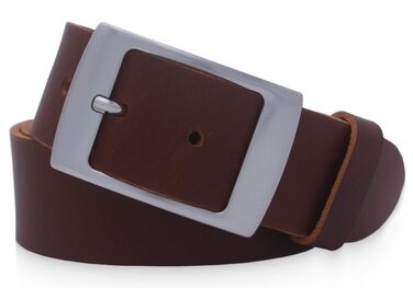 Жіночий шкіряний ремінь Friedrich Hoffmann, ширина 4 см, коричневий, 120 см (зроблено в Німеччині)