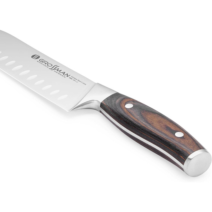 Ніж кухонний Grossman 110EP Santoku 29 см з нержавіючої сталі з ергономічною ручкою