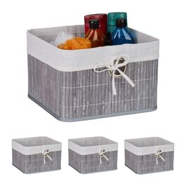 Relaxdays Bamboo Storage Basket Set