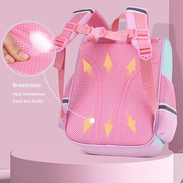 Дитячий рюкзак для школи Kinderrucksack - рожевий, 28*22*12 см, для дівчаток та хлопчиків, 3-6 років