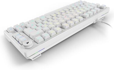 Sharkoon Skiller SGK25 RGB - ігрова клавіатура, 75% layout, Hot Swap, Red Switches, біла