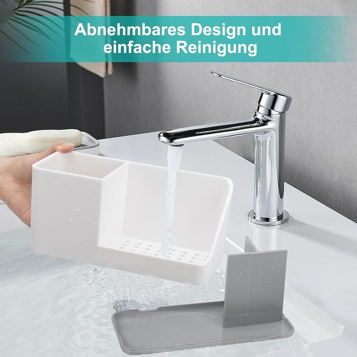 Тримач для зубних щіток у ванну кімнату: органайзер з отвором для зливу, знімний, сірий