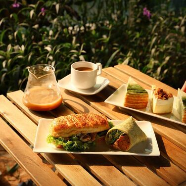 DOWAN Porcelain Serving Platter, 24.6 x 13.7 cm Rectangular Serving Platters 4 Pack, Large White Dessert Plates for Buffets, Sushi, Cakes, Appetizers at Home/in Restaurant