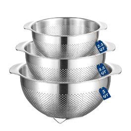 Дуршлаг з нержавіючої сталі Mikrowellsieb 2.5л + 3.5л + 5л (набір 3 шт.)