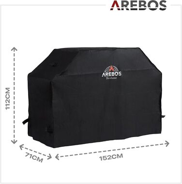 Чохол для гриля Arebos 152x71x112 см, водонепроникний захисний чохол для газового гриля, BBQ, пилозахисний, для вулиці