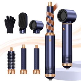 Мультистайлер для волосся 5 в 1 MogaWave Airstyler Airbrush Pro 1000W: фен-щітка, плойка для об'єму та завивки з іонізацією, фіолетовий