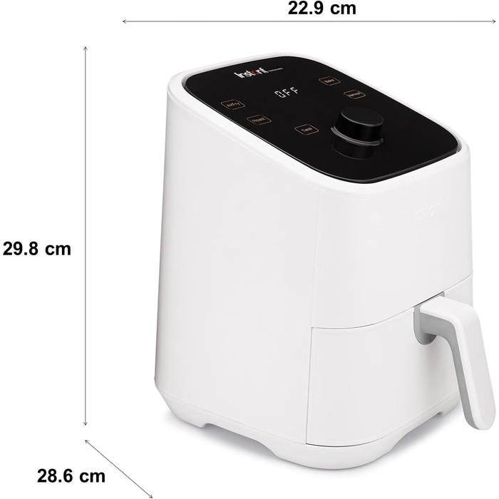 Аерофритюрниця Instant Brands Vortex Mini 4-в-1, 1300 Вт, 2 л з жаровнею та міні-духовкою — для здорового смаження, випікання, запікання і підігріву їжі