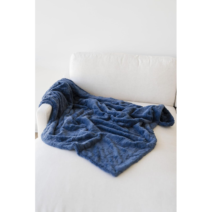 М'яка тепла, елегантна, затишна декоративна ковдра з штучного хутра (однотонна, сіра, розмір L 127 x 152,4 см)