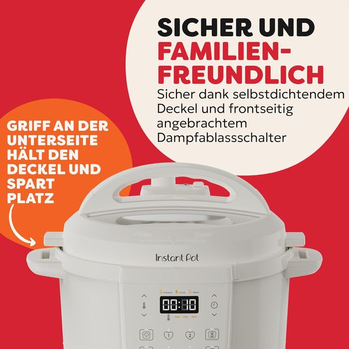 Мультиварка Instant Pot 3.8L 7-в-1 Smart Cooker – мультикухня, рисоварка, сковорода, йогуртниця, пароварка, підігрівач їжі – Schwartz (Білий, 5.7 л)