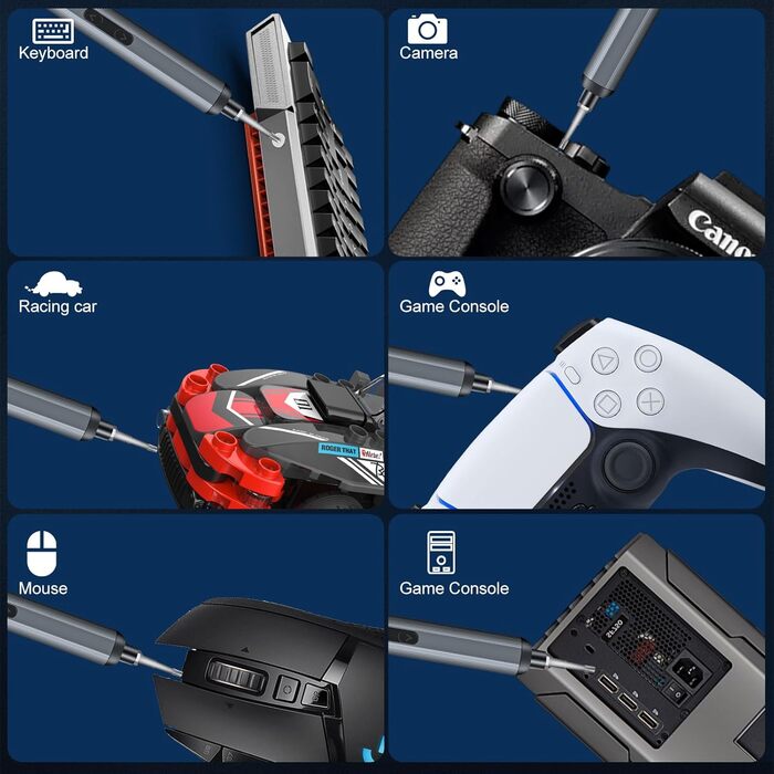 Набір інструментів для ювеліра та ремонту техніки Feinmechaniker, 52 в 1, з магнітним викруткою, 5 передач, регулювання моменту, для iPhone, iPad, Macbook, комп'ютерів, Switch, PS4, PS5, окулярів, годинників